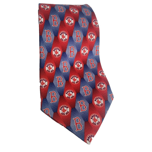 Eagles Wings Boston Red Sox Necktie Logo 100% Silk - NWT - Picture 2 of 5